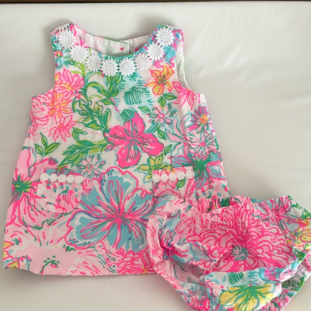 Lilly Pulitzer infant swing dress with diaper cover 6-12 month